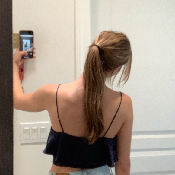 Blue silk crop top - Picture 5 of 5